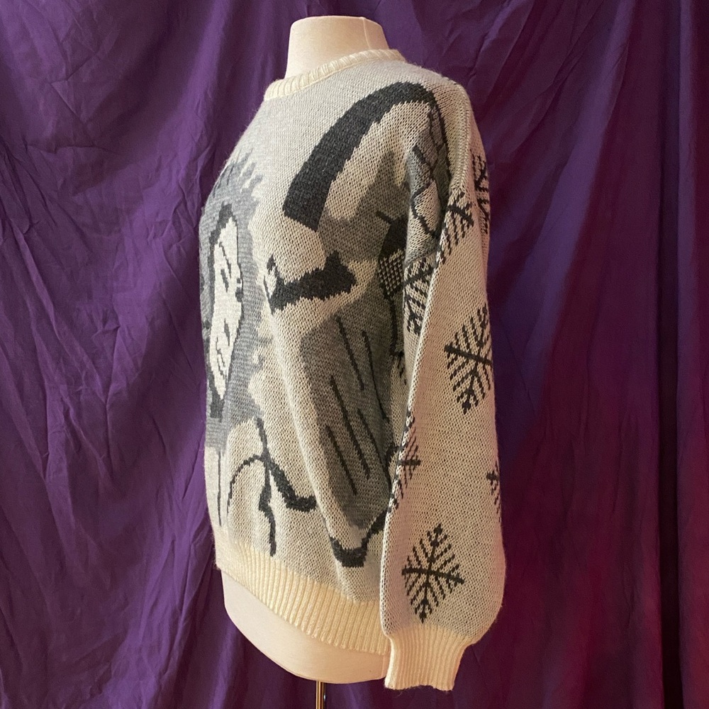 Vintage 90s Eskimo Snowflakes Ugly Christmas Wool Sweater by Silvano. Size L. - Picture 2 of 5